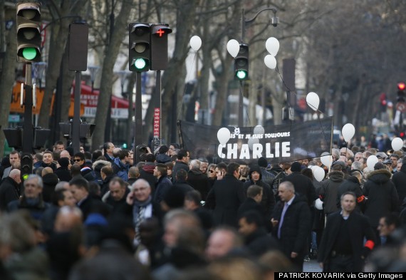 Part of the more than million people at a rally endorsing free speech after massacre at Charlie Hebdo, a satirical newspaper