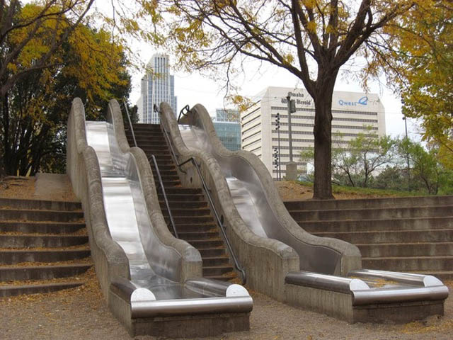 Stairs with slides