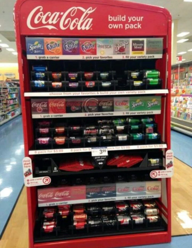 Vending machines which build your own 12-packs of cooldrinks