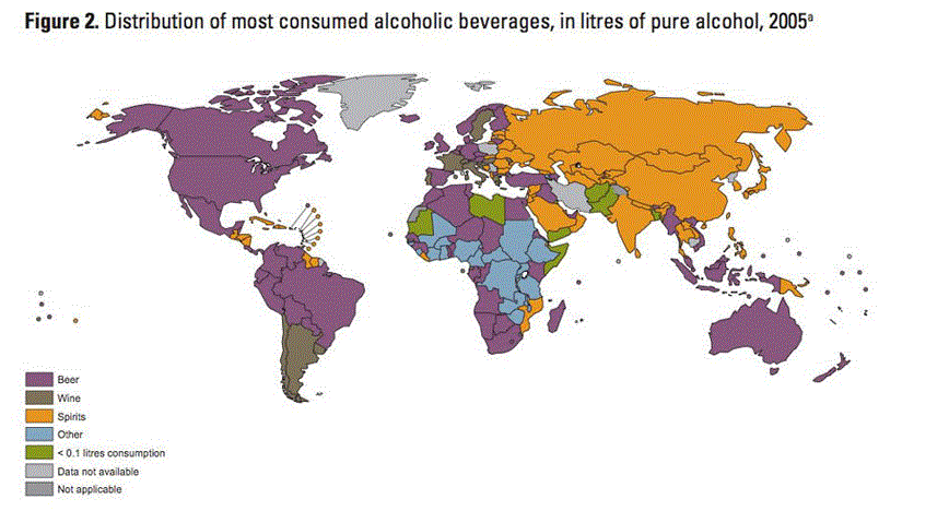 Alcoholic drink popularity