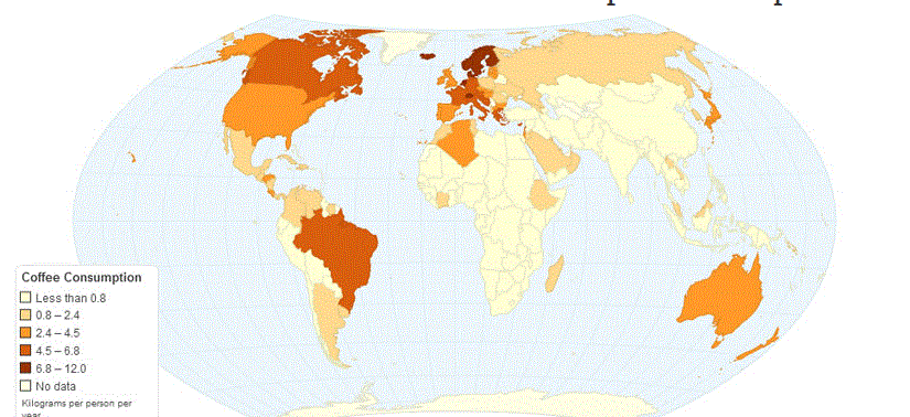 Annual coffee consumption per capita