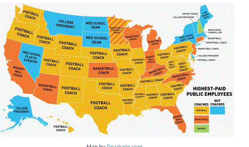 Highest paid public employee by state