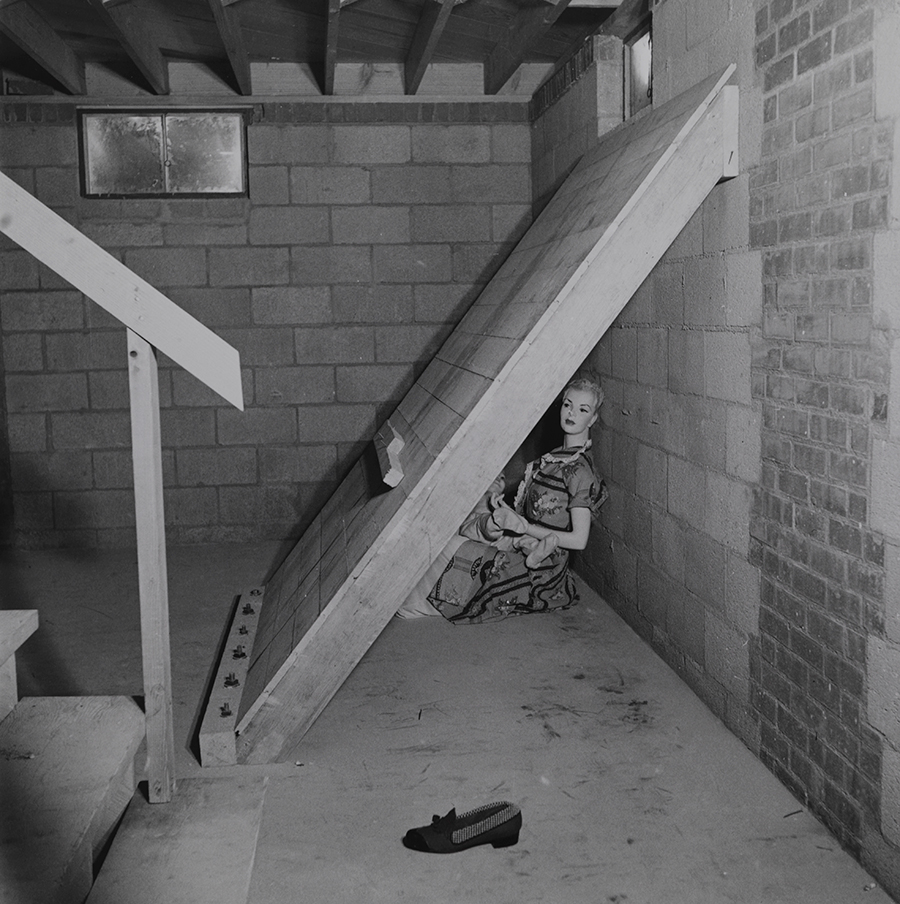 A shielded dummy in a basement for atomic bomb testing in Nevada, March 1953