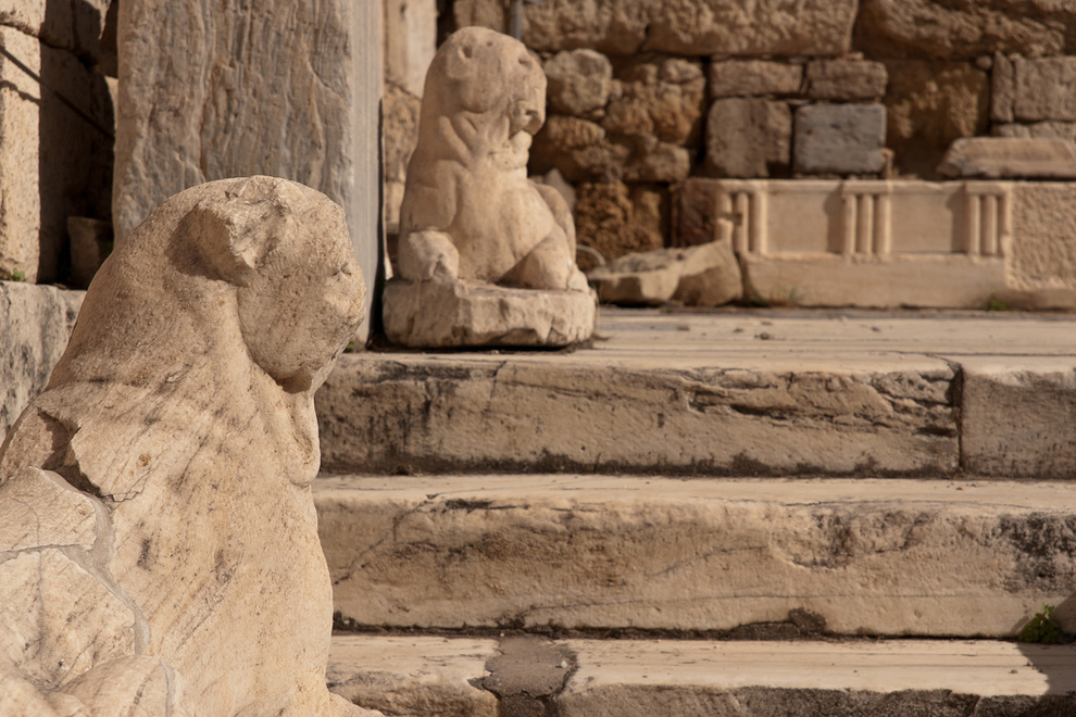 Cat statues on the Acropolis