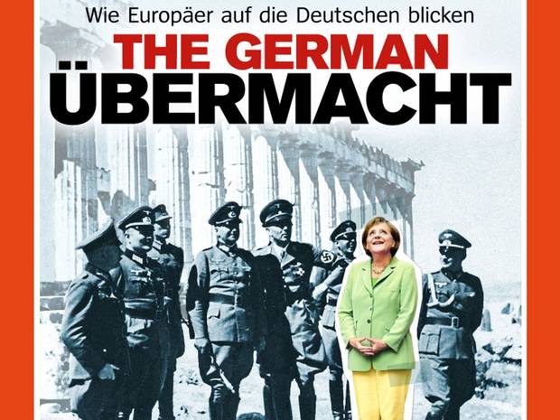 Greeks portraying Merkel as synonymous with Nazism