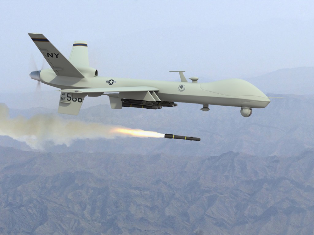 Drone firing missile