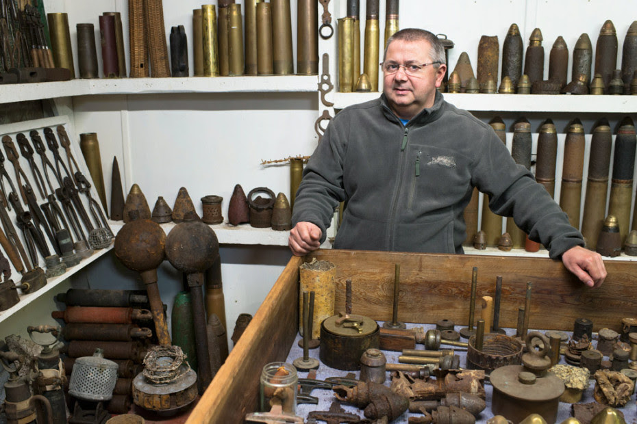 Daniel Cuvillier, collector , in his private museum in Bray-sur-Somme in the Somme