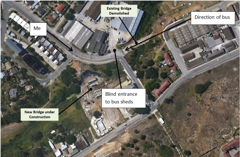 Map of Brickmakerskloof showing potential accident