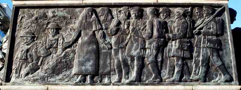 The relief panel on the other side of the sarcophagus