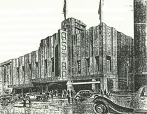 AstraTheatre design sketch, Art Deco, built 1934, demolished