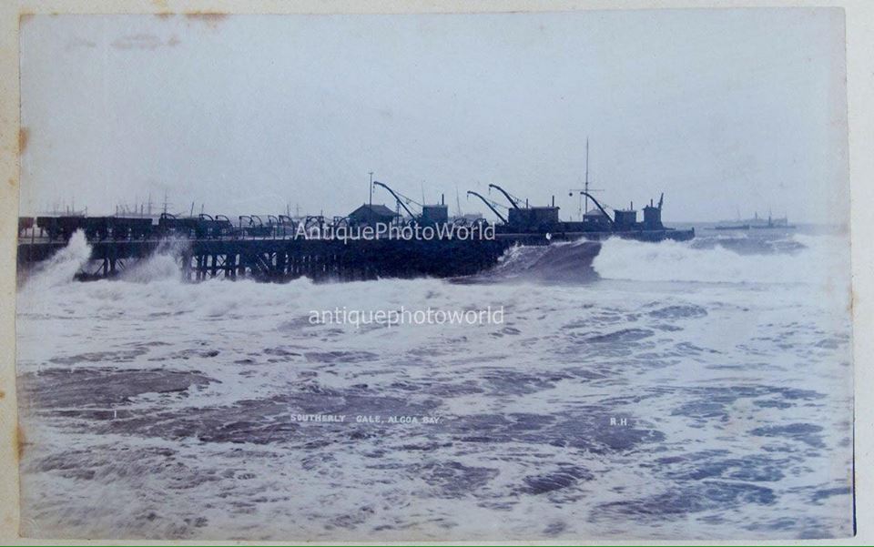 A stormy harbour scene