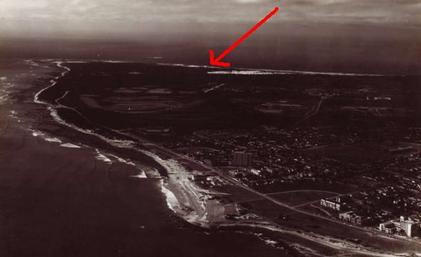 Aerial photo from 1971 showing how dunes had receded