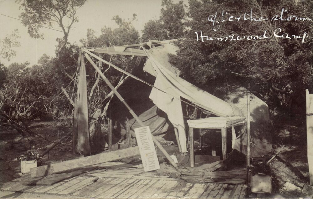 Storm Damage at Humewood Camp in 1913